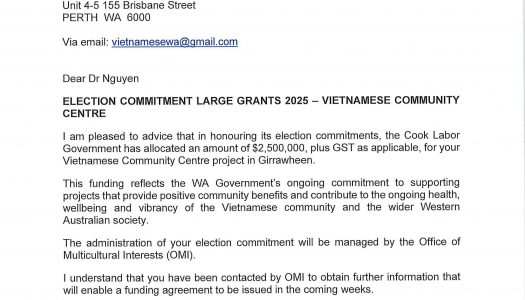 Congratulation to WA Viet Community